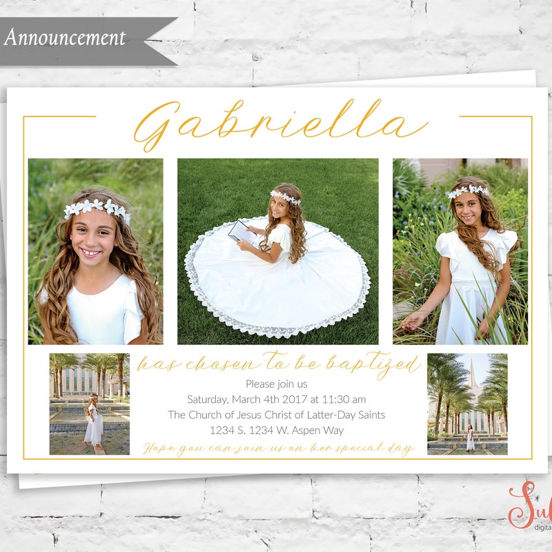 Baptism Announcement - Etsy