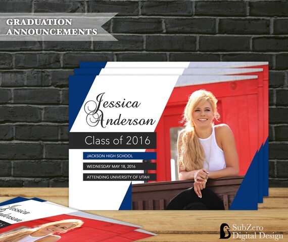 graduation announcement or invitation class of 2016 custom