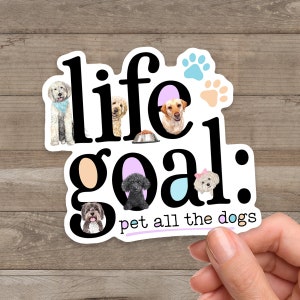 Pet All The Dogs Sticker, Dog Sticker, Dog Lover, Dog Gift, Funny Sticker, Laptop Decal, Water Bottle Sticker, Pet Sticker, Dog Decal, Pets
