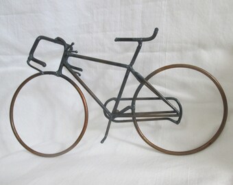 Copper bike, home decor, all copper, handle bar brakes, antique bike, 8" long x 4" high