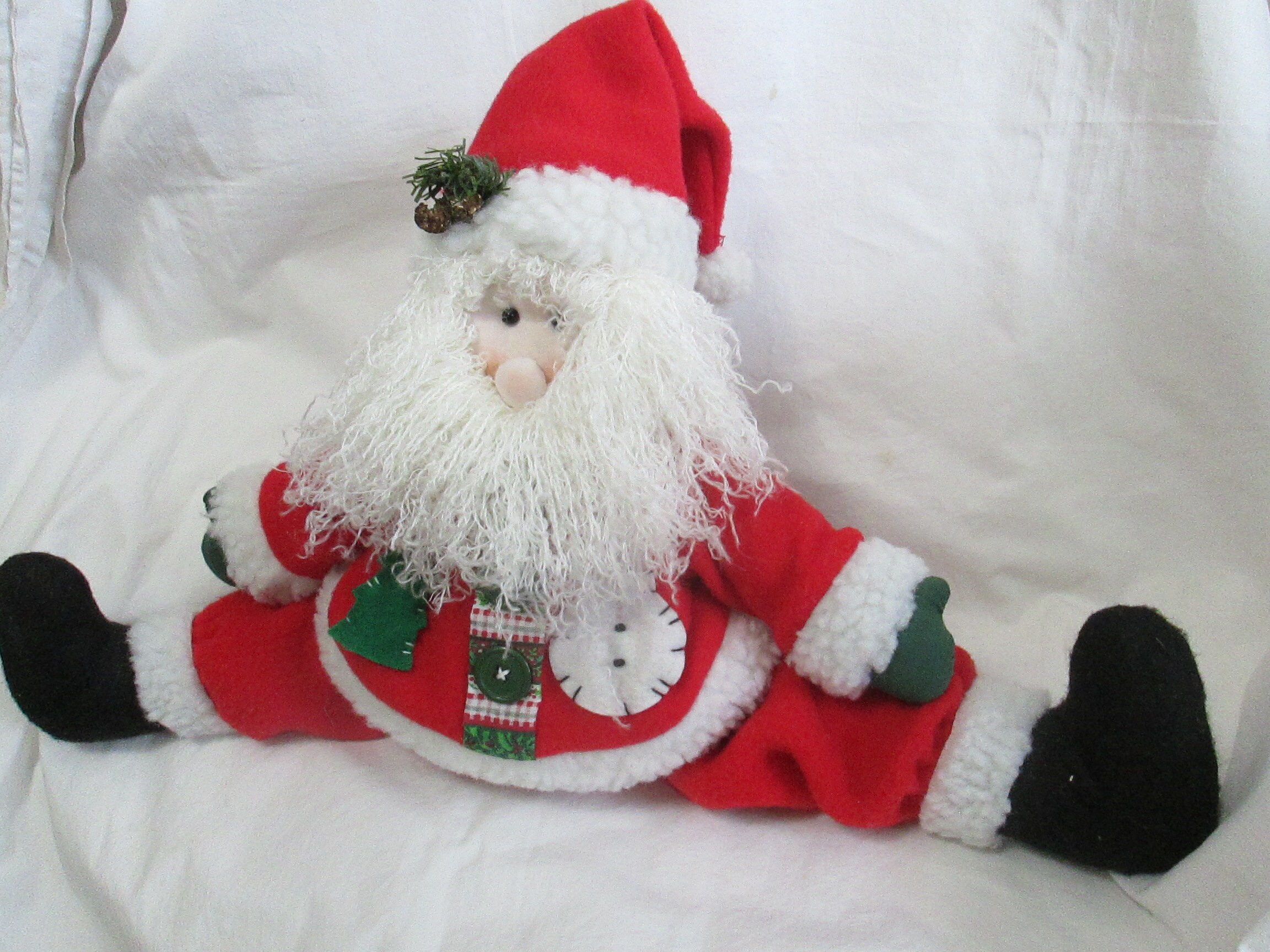 Travelwant Super Cute Christmas Plush Toy Long Leg Sitting Santa