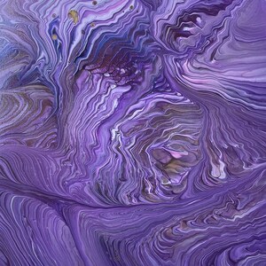 WINDSONG 20&quot;x20&quot; Purple Acrylic Pour Painting