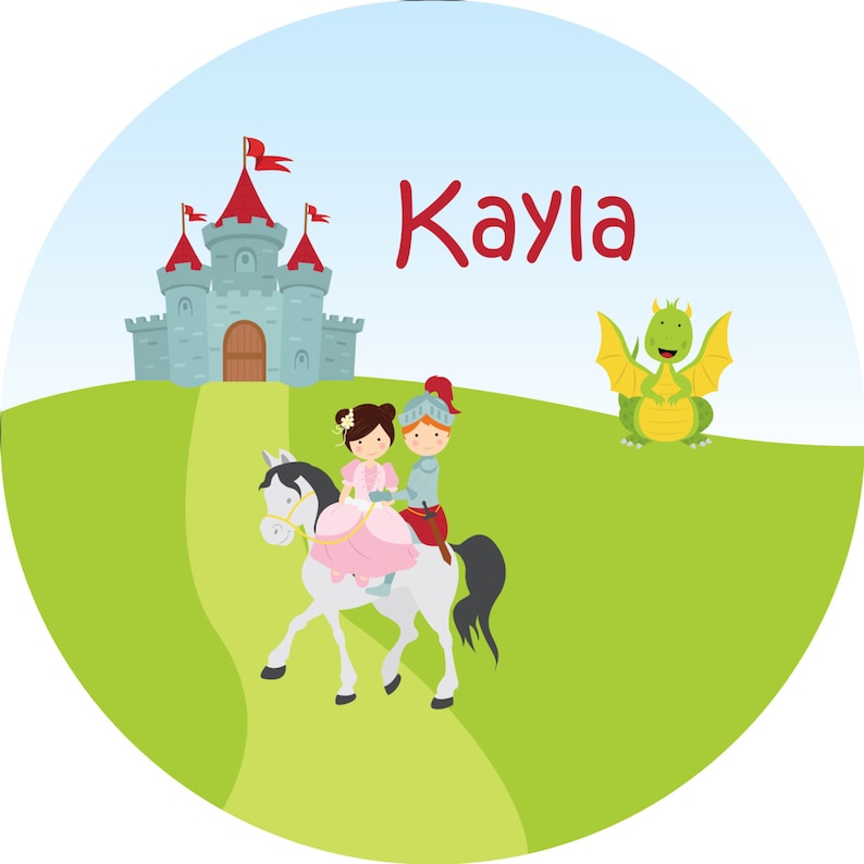 Personalized Melamine Plate Plate 8 or 10 inch Princess Prince Royal Pony