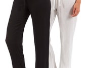 Resort Pants Black or White Crinkle Gauze Cotton Slip on a pair for cool relaxed comfort
