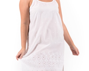 Cotton Cambric Slip Dress | Chloe : Broderie Anglaise Nightie, Pool Cover-Up