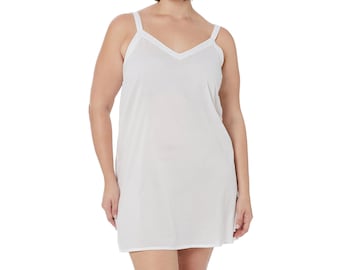 Wide Strap Curvy Cotton Dress Slip | Above the Knee | Bella | L - 6XL