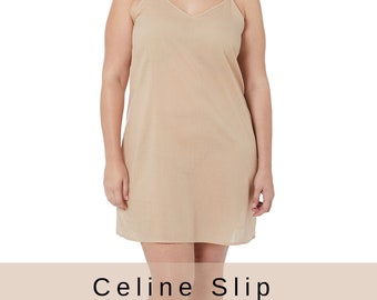 Cotton Slip | Above Knee | Available in Black, White or Crema (Warm Beige) | Perfect for under a sheer dress | XS - 5XL