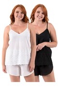 Camisole Cotton Slip top | Bardot |  Temple Pattern Cut-outs | XS - 3XL
