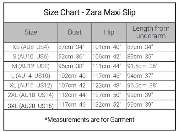 Zara Xl Size Chart