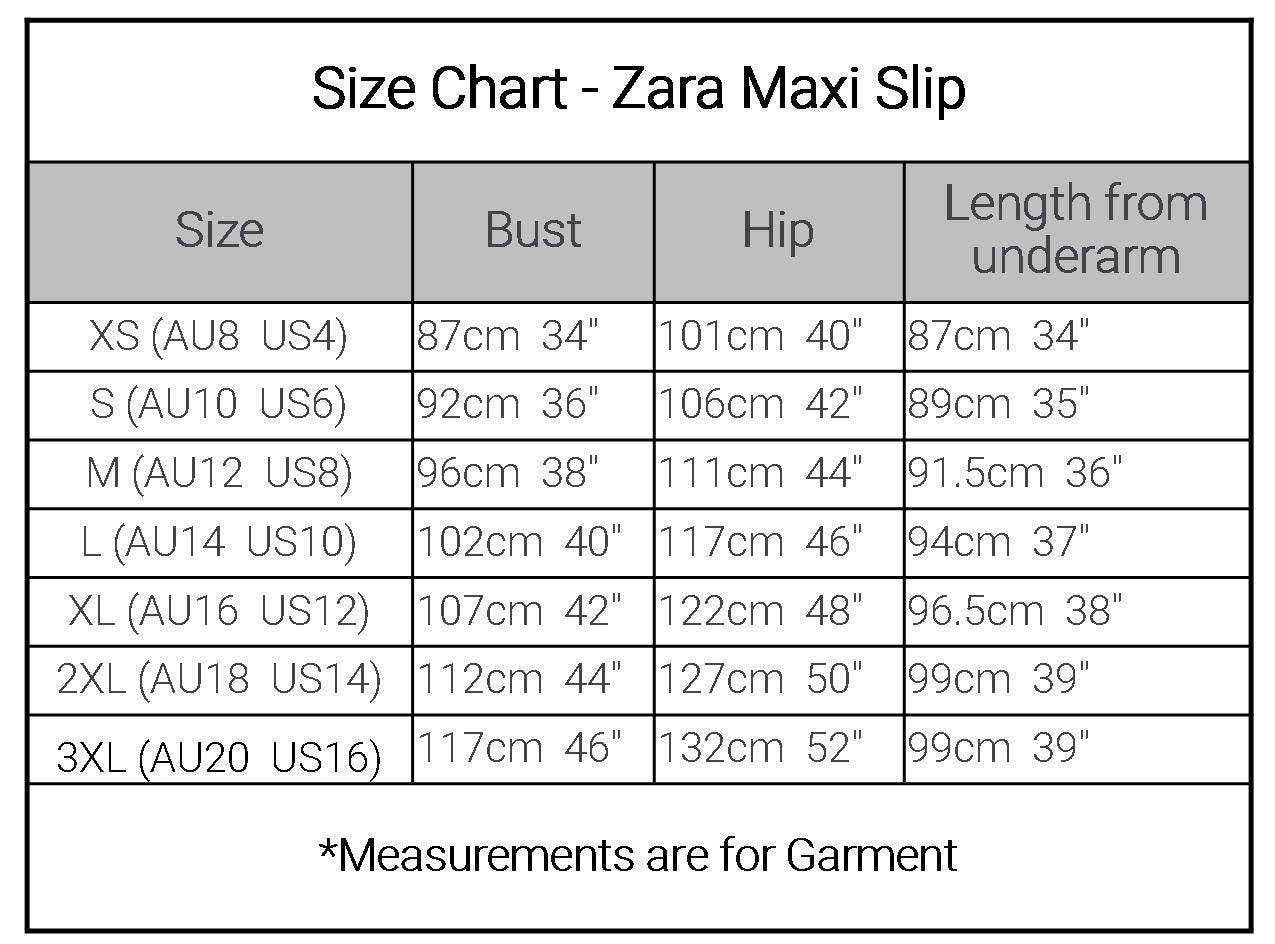 Size Chart Zara Indonesia
