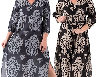 Sacha Cotton Maxi Tunic Dress | S - 2XL