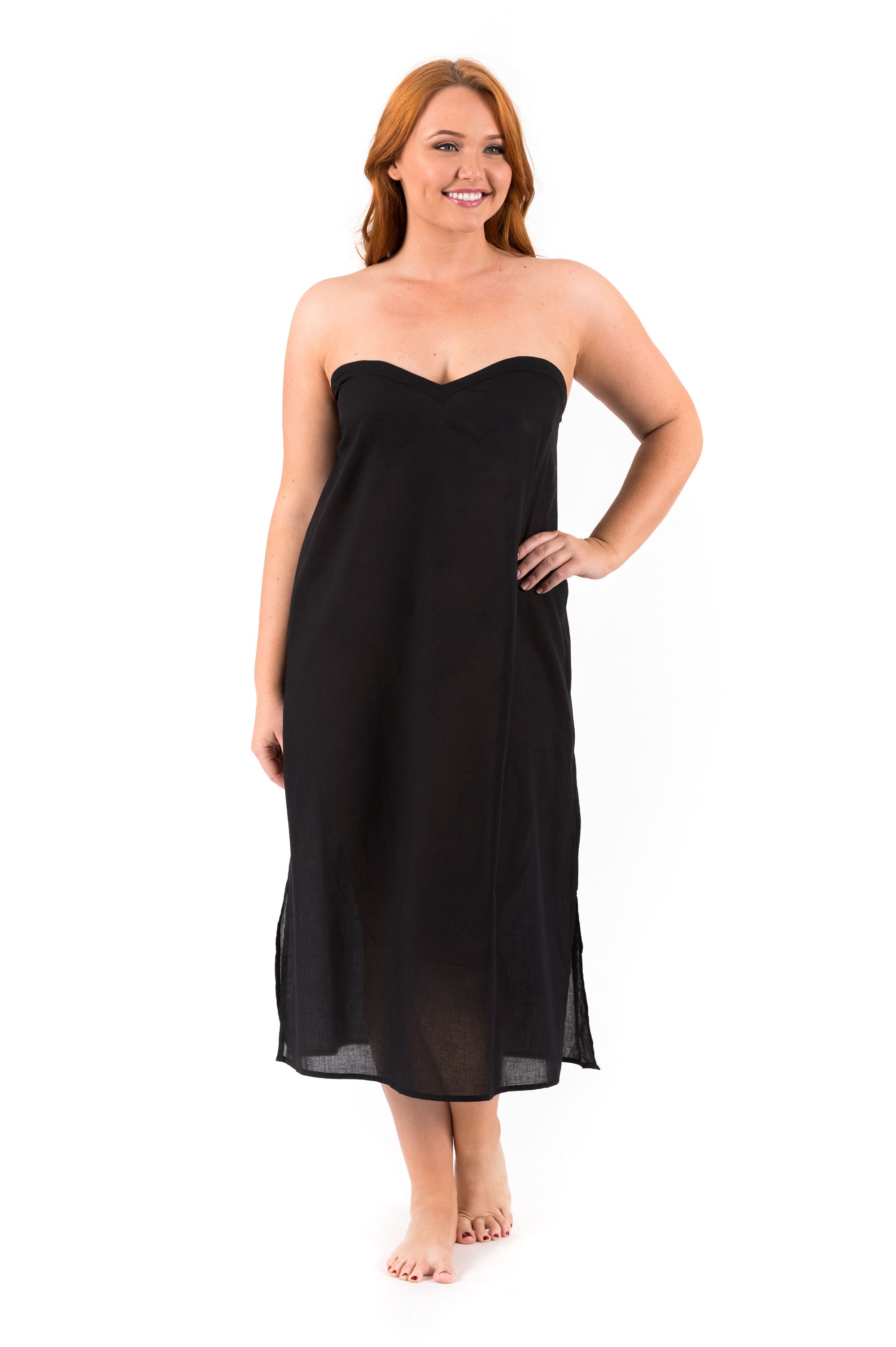 Strapless Long Cotton Slip | Zara Maxi | Available in White, Black or Crema | Perfect under a