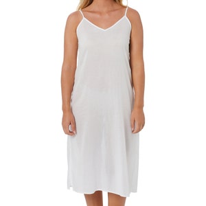 Long Cotton Maxi Slip Available in Black, White or Crema Warm Beige Perfect for under a sheer maxi dress image 6