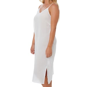 Long Cotton Maxi Slip Available in Black, White or Crema Warm Beige Perfect for under a sheer maxi dress image 7