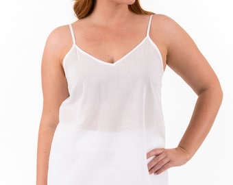 Cotton Voile Camisole: Lightweight Layering Top - XS to 5XL