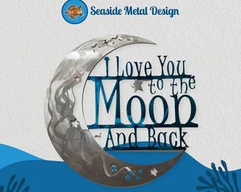 I Love You to the Moon and Back Aluminum Wall Decor