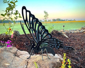 Butterfly Garden Art, Outdoor Yard Art, Garden Art, Garden Sculpture, Metal Butterfly, Butterfly Yard Art, 3D Metal Art, 3D Butterfly