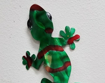 Lizard Art, Gecko Art, Outdoor Lizard, Patio Decor, Metal Art, Metal Lizard, Lizard Wall Decor, Airbrushed Aluminum Lizard, No Rust Decor