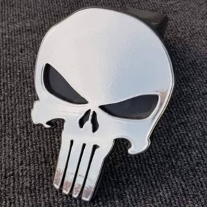 Polerowana aluminiowa osłona zaczepu przyczepy Punisher lub wtyczka holownicza, akcesoria do ciężarówek, akcesoria samochodowe, stalowa czaszka Punisher
