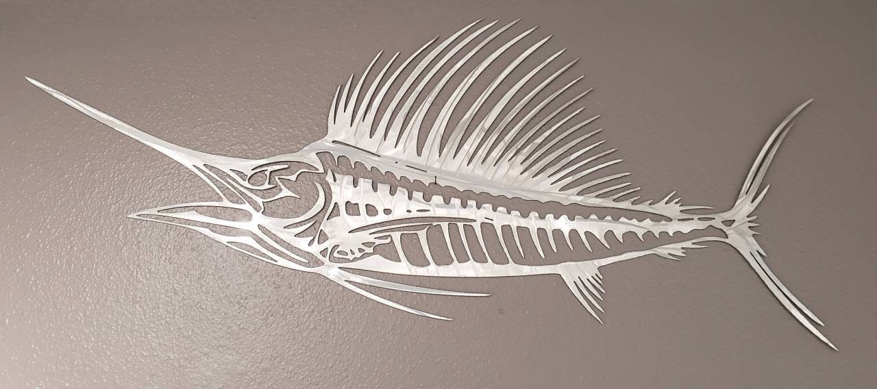 Sailfish Wall Art, Metal Sailfish Wall Art, Aluminum Art, Skeleton