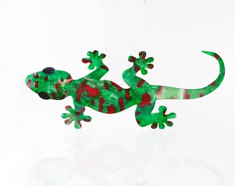 Lizard Art, Gecko Art, Outdoor Lizard, Patio Decor, Metal Art, Metal Lizard, Lizard Wall Decor, Airbrushed Aluminum Lizard, No Rust Decor