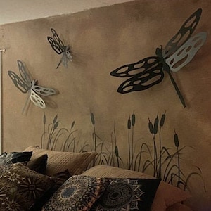 Rustic Metal Dragonfly Wall Art Nature Art Gift for Nature Lover Housewarming Gift Garden Decor Decorative Aluminum Dragonflies Outdoor Art
