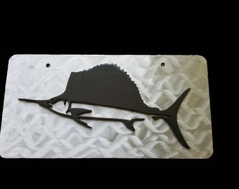 Sailfish Front License Plate, License Plate Fishing, Front Fish License Plate, License Plate Men, License Plate Art, Plate Frame
