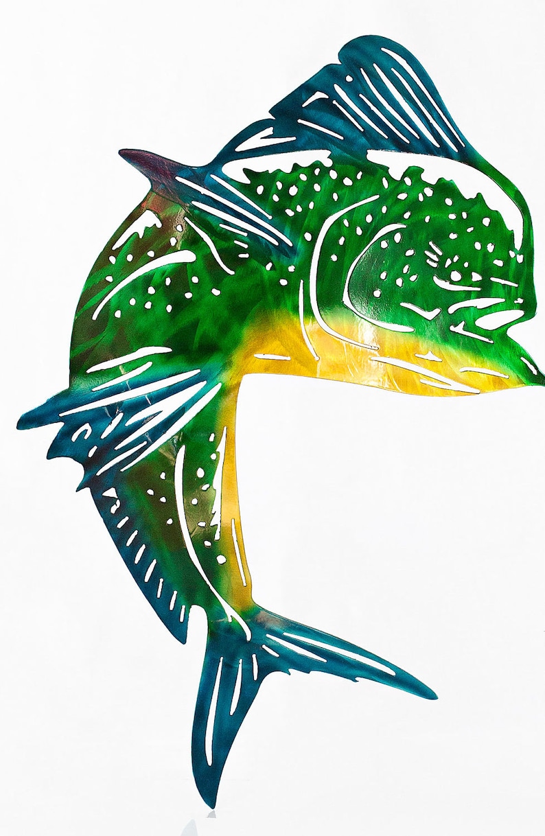 Metal Mahi Aluminium Wall Art Handmade Mahi Mahi Decor Etsy