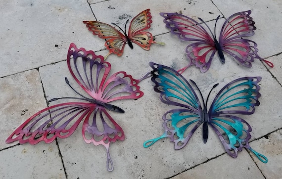 5 Butterfly Shapes Rusty Metal Butterflies Butterflies for Crafts and  Decorations 