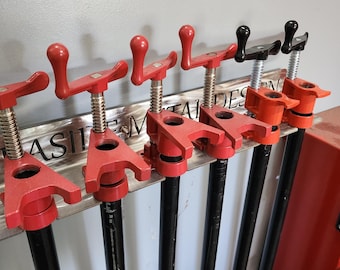 Shop Pipe Clamp Organizer, Fixture Table Organization, Holds Up to 6 Tools