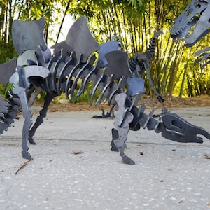 Metal Stegosaurus, Stegosaurus Yard Art, READY to Ship, Metal Puzzle Sculpture, Jurassic Park Gift, Outdoor Metal Art