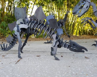 Metal Stegosaurus, Stegosaurus Yard Art, READY to Ship, Metal Puzzle Sculpture, Jurassic Park Gift, Outdoor Metal Art