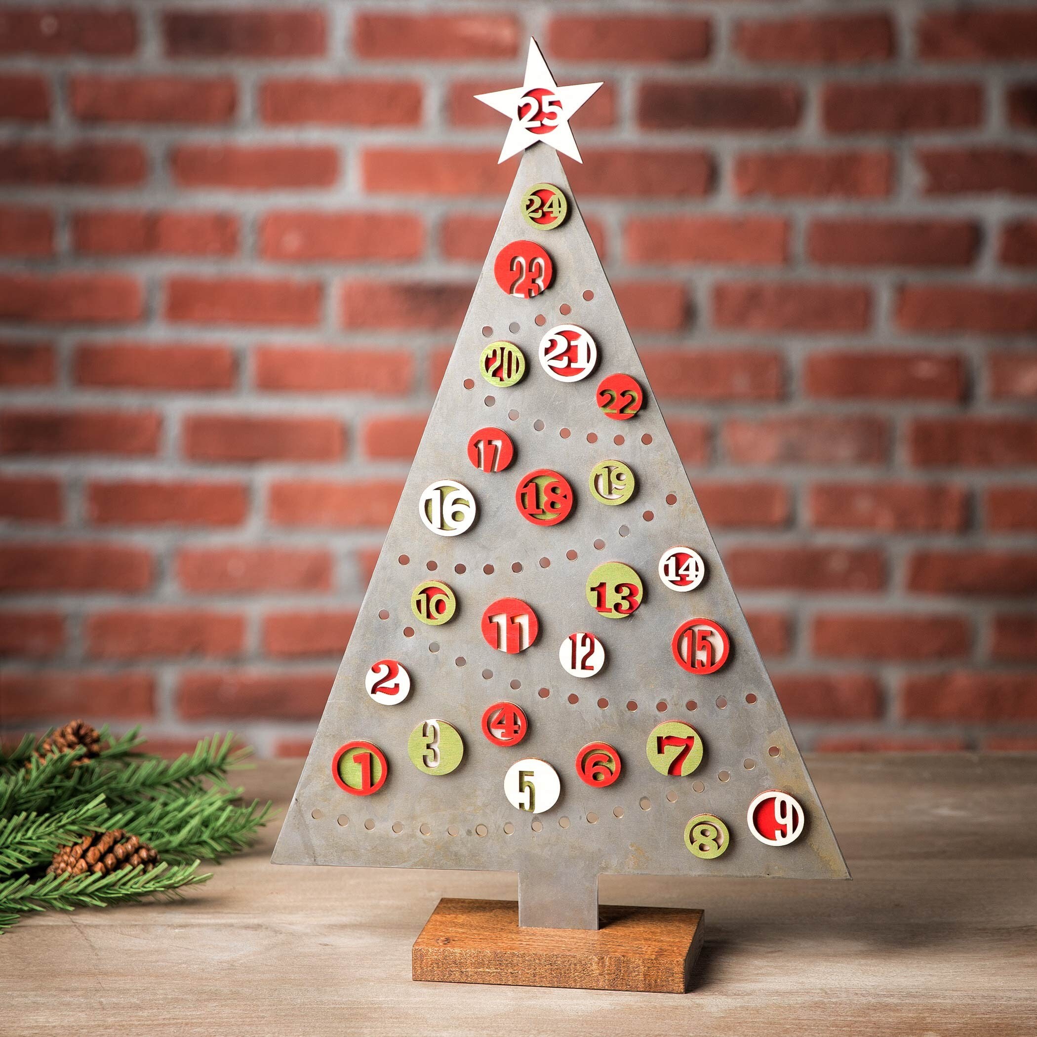 Magnetic Christmas Advent Calendar Metal Christmas Tree Family 