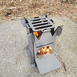 Collapsible Steel Camping Stove, Portable Camping Stove, Foldable Outdoor Stove, Camping Cookware, Backpacking Stove, Compact Travel Cooker
