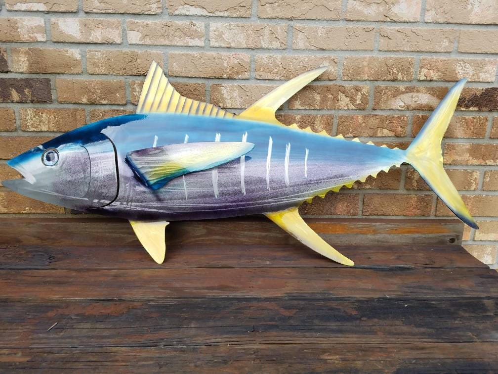 Yellowfin Tuna Wall Art, Aluminum Art, Metal Art, Ocean Decor, Fishing