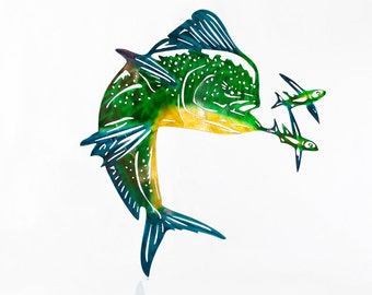 Mahi Mahi Wall Art, Mahi Metal Art, Dorado Art, Metal Ocean Art, Father's Day Gift, Metal Wall Decor, Metal Fish Decor, Gift for Husband