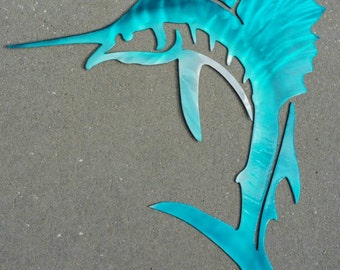 Sailfish metal art in aluminum