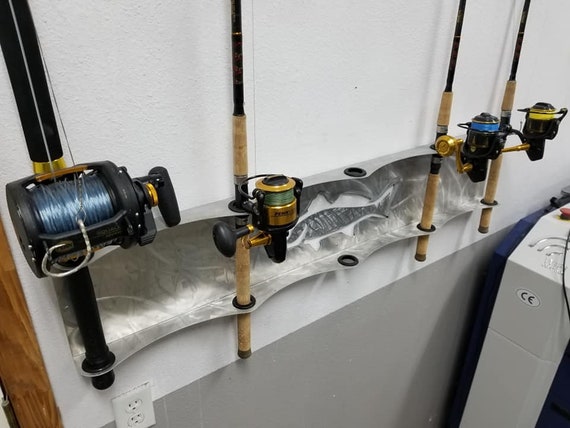 Buy Bass Fishing Rod Rack Made From Aluminum Holds 5 Rods Online in India 