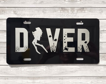 DIVER Scuba License Plate Gift for Dad, Husband, or Brother, Scuba Diver, Diving Gift, Diver and Diving Scuba Novelty Tag