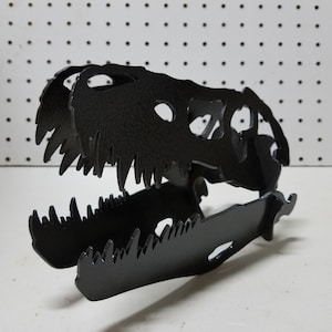 KOSTENLOSER Versand!!! Dinosaurier T-Rex 3D Schädel aus Stahl, Stifthalter, Visitenkartenhalter, Jurassic Park