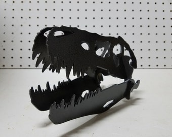 FREE Shipping!!! Dinosaur T-Rex 3d skull in steel, Pen holder, Business Card Holder, Jurassic Park