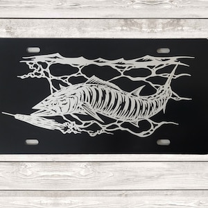 Placa frontal Wahoo para pescador ou presente para pai, marido, irmão