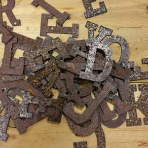 Letras metálicas rústicas para letreros, números metálicos rústicos, proyectos de bricolaje, letreros de bricolaje, regalos para profesores, direcciones personalizadas, números de casa, números de acero