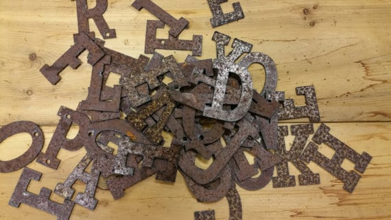 Rustic Metal Letters for Signs, Rustic Metal Numbers, DIY Projects, DIY Signs, Teacher Gifts, Custom Address, House Numbers, Steel Numbers