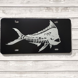 Placa frontal Mahi Mahi para pescador ou presente para pai, marido ou irmão