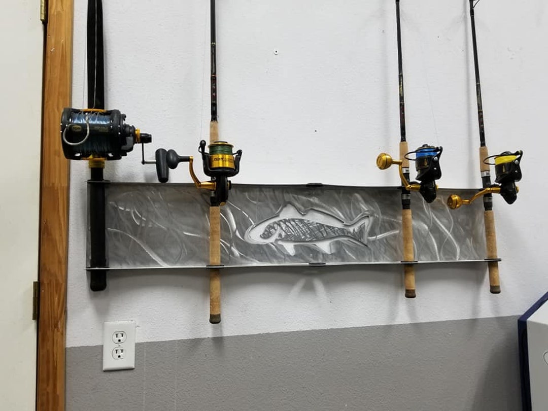 Bass Fishing Rod Rack Made From Aluminum Holds 5 Rods 