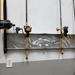 Redfish or Red Drum Fishing Rod Rack Made from Aluminum - Holds 5 Rods