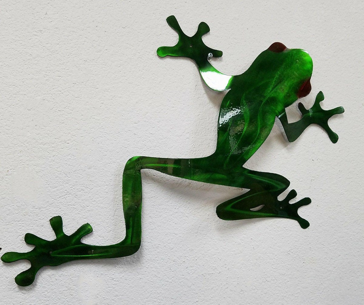 Tree Frog Wall Art, Tree Frog Metal Art, Stainless Steel Wall Decor, Red Eyed Tree Frog, Outdoor ...