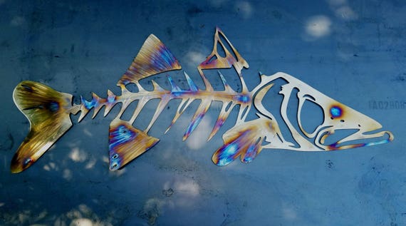 Snook Metal Wall Art, Snook Skeleton Art, Metal Fish Wall Art