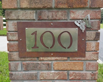 Customized Metal Number Sign, Rustic Custom Sign, Custom Home Sign, Outdoor Number Sign, Custom Outdoor Sign, Custom Mailbox